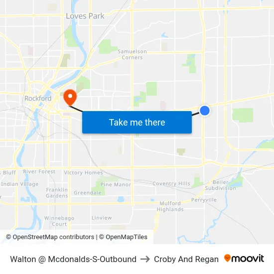 Walton @ Mcdonalds-S-Outbound to Croby And Regan map