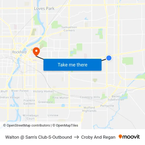 Walton @ Sam's Club-S-Outbound to Croby And Regan map