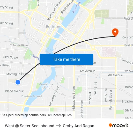 West @ Salter-Sec-Inbound to Croby And Regan map