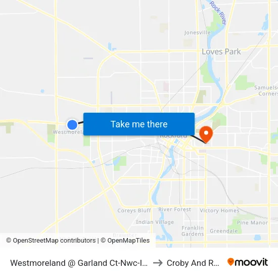 Westmoreland @ Garland Ct-Nwc-Inbound to Croby And Regan map