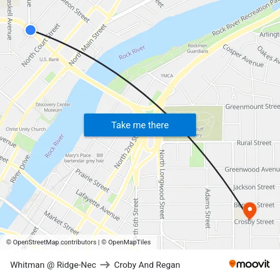 Whitman @ Ridge-Nec to Croby And Regan map