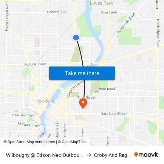 Wilboughy @ Edson-Nec-Outbound to Croby And Regan map