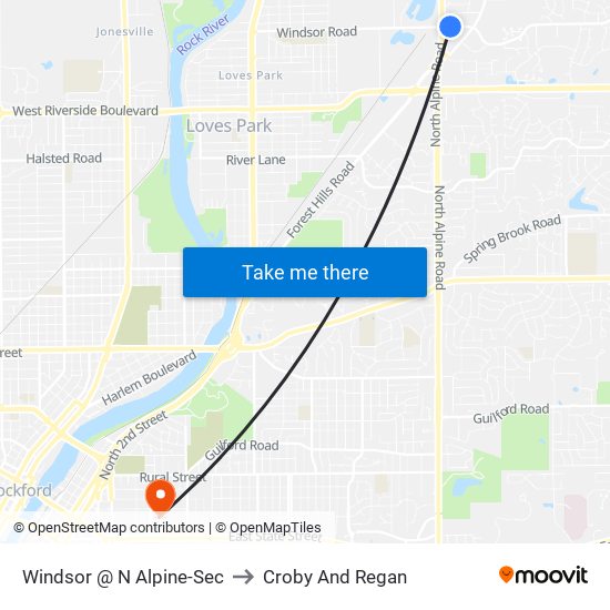 Windsor @ N Alpine-Sec to Croby And Regan map