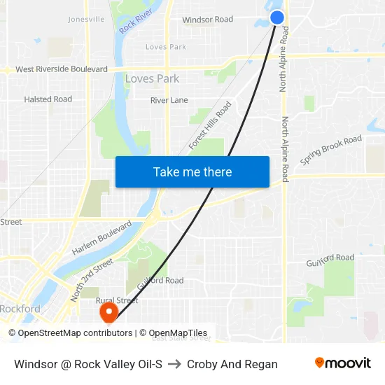 Windsor @ Rock Valley Oil-S to Croby And Regan map