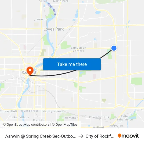 Ashwin @ Spring Creek-Sec-Outbound to City of Rockford map