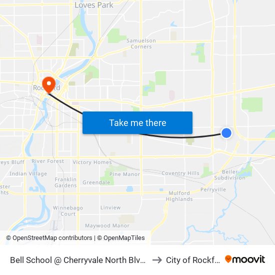 Bell School @ Cherryvale North Blvd-Nwc to City of Rockford map