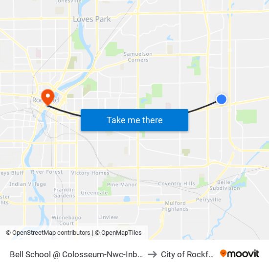 Bell School @ Colosseum-Nwc-Inbound to City of Rockford map
