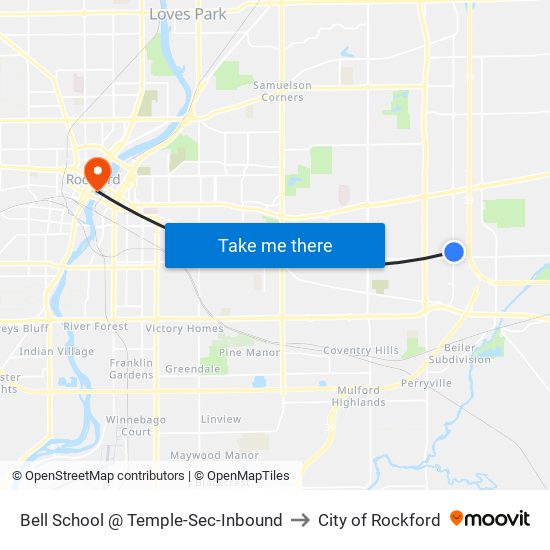 Bell School @ Temple-Sec-Inbound to City of Rockford map