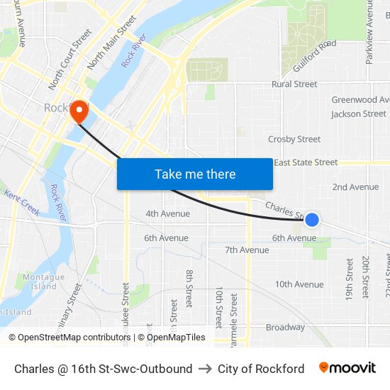Charles @ 16th St-Swc-Outbound to City of Rockford map