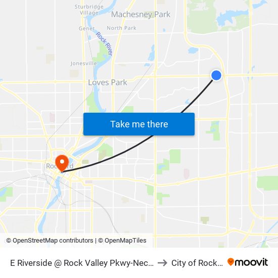 E Riverside @ Rock Valley Pkwy-Nec-Inbound to City of Rockford map