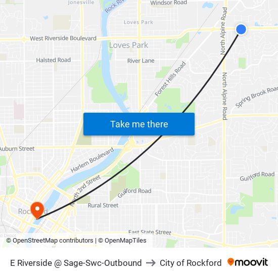 E Riverside @ Sage-Swc-Outbound to City of Rockford map