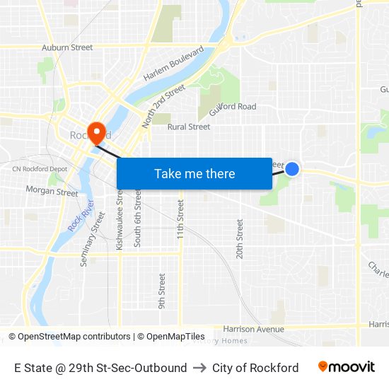 E State @ 29th St-Sec-Outbound to City of Rockford map