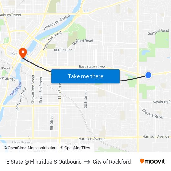 E State @ Flintridge-S-Outbound to City of Rockford map