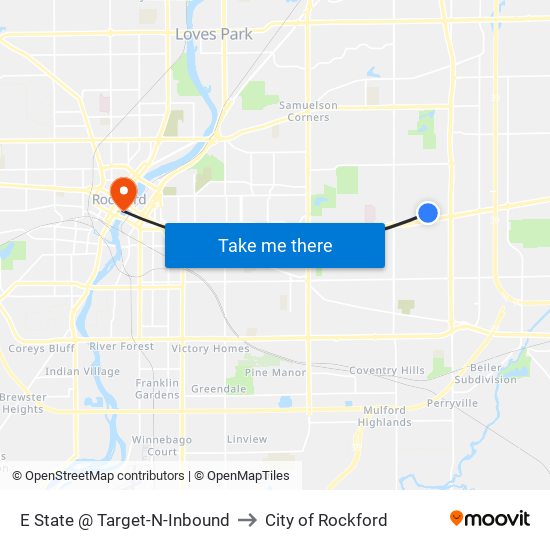 E State @ Target-N-Inbound to City of Rockford map