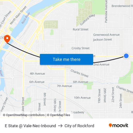 E State @ Vale-Nec-Inbound to City of Rockford map