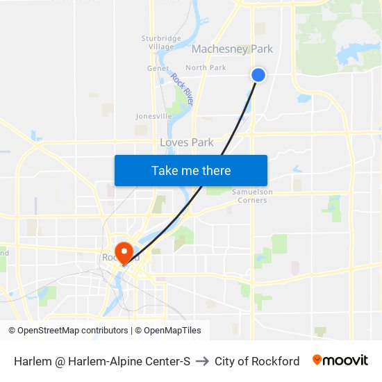Harlem @ Harlem-Alpine Center-S to City of Rockford map