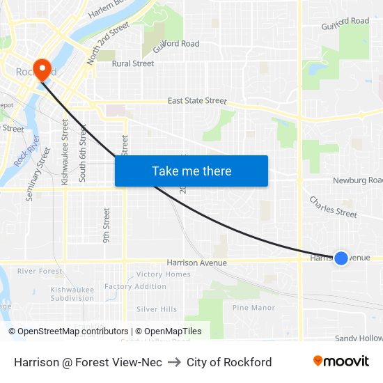 Harrison @ Forest View-Nec to City of Rockford map