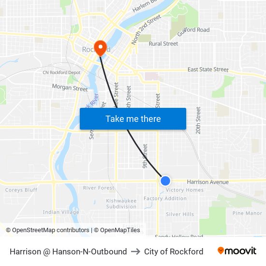 Harrison @ Hanson-N-Outbound to City of Rockford map