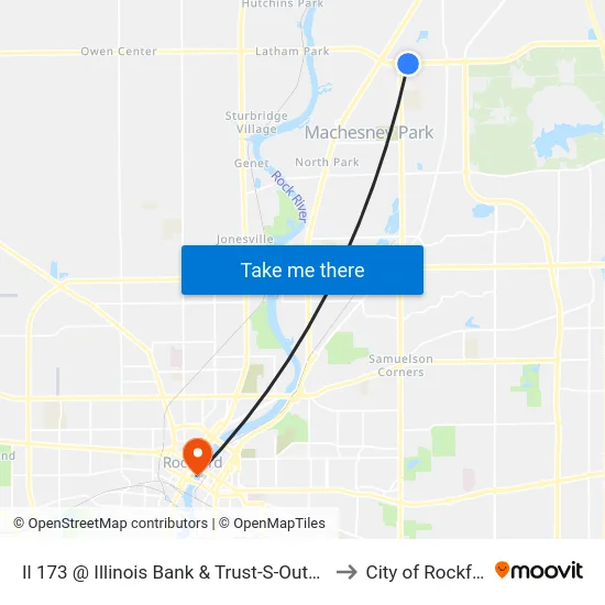 Il 173 @ Illinois Bank & Trust-S-Outbound to City of Rockford map