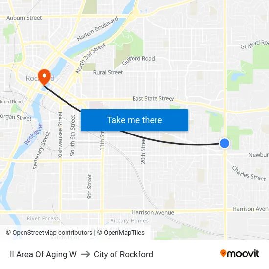 Il Area Of Aging W to City of Rockford map