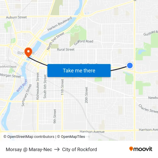 Morsay @ Maray-Nec to City of Rockford map