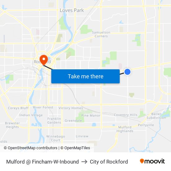 Mulford @ Fincham-W-Inbound to City of Rockford map