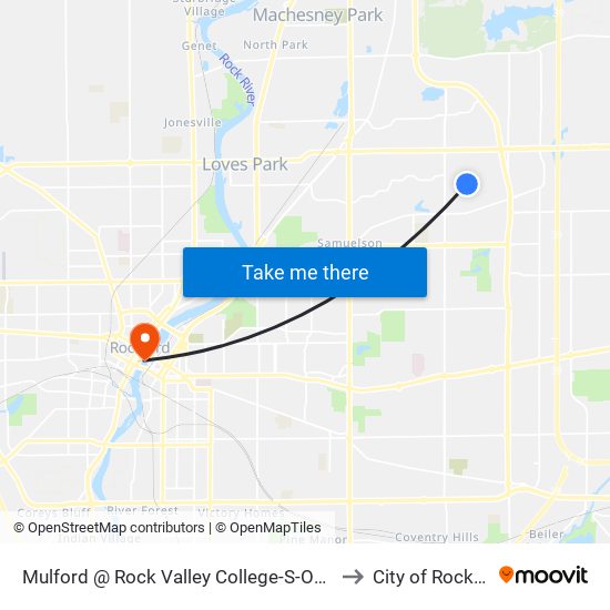 Mulford @ Rock Valley College-S-Outbound to City of Rockford map