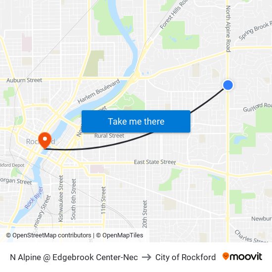 N Alpine @ Edgebrook Center-Nec to City of Rockford map