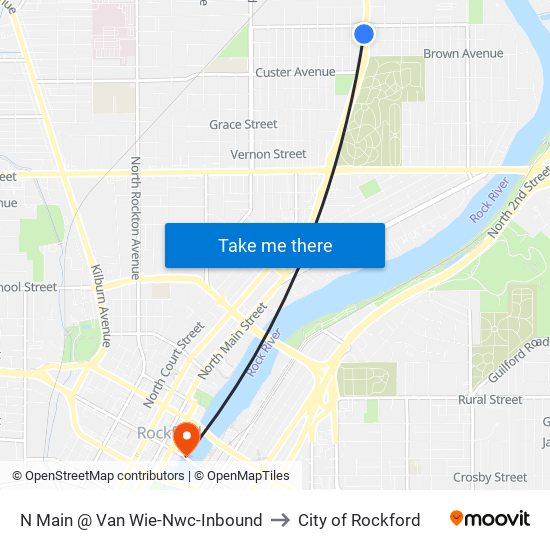 N Main @ Van Wie-Nwc-Inbound to City of Rockford map
