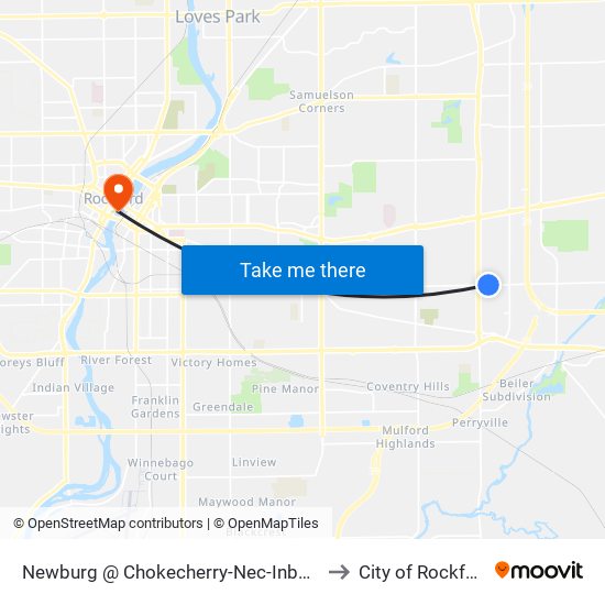 Newburg @ Chokecherry-Nec-Inbound to City of Rockford map