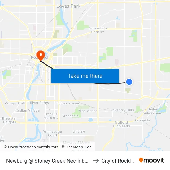Newburg @ Stoney Creek-Nec-Inbound to City of Rockford map