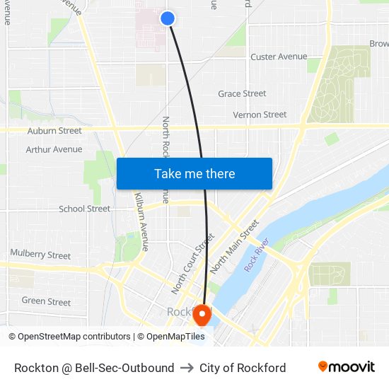 Rockton @ Bell-Sec-Outbound to City of Rockford map