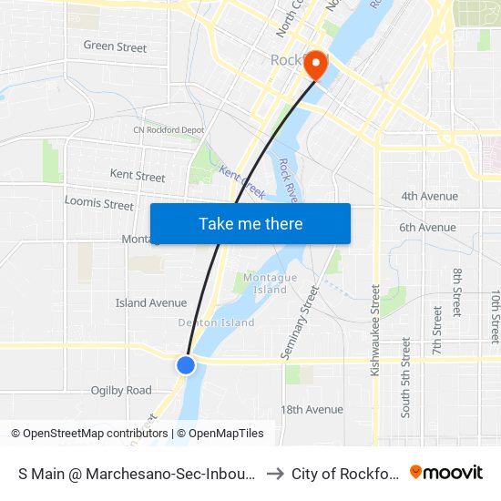 S Main @ Marchesano-Sec-Inbound to City of Rockford map