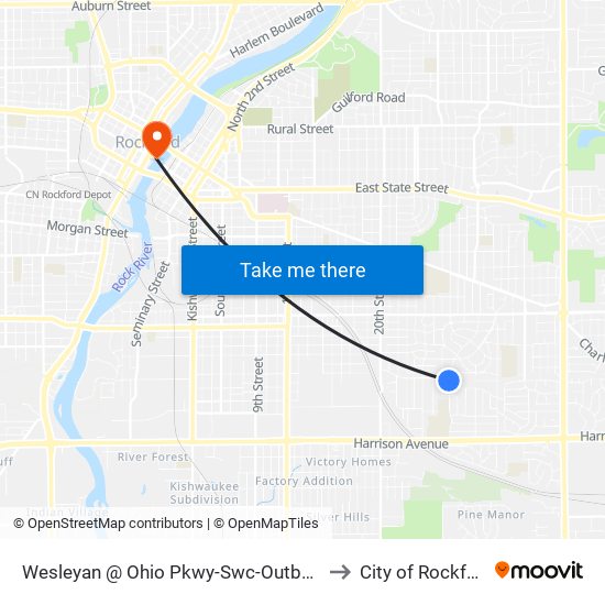 Wesleyan @ Ohio Pkwy-Swc-Outbound to City of Rockford map