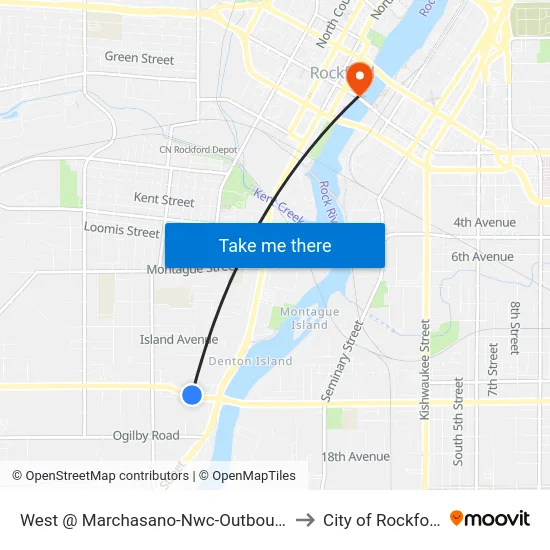 West @ Marchasano-Nwc-Outbound to City of Rockford map