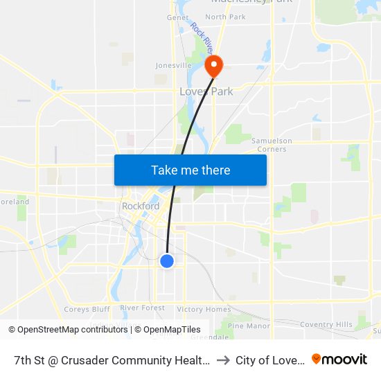 7th St @ Crusader Community Health-Sec-Inbound to City of Loves Park map