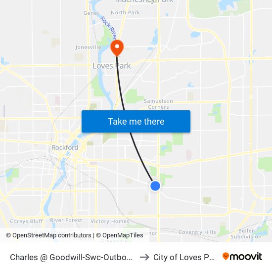 Charles @ Goodwill-Swc-Outbound to City of Loves Park map