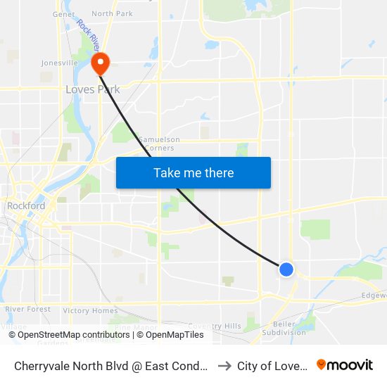 Cherryvale North Blvd @ East Condos-N-Inbound to City of Loves Park map