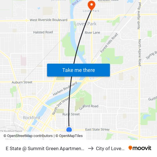 E State @ Summit Green Apartments-N-Inbound to City of Loves Park map