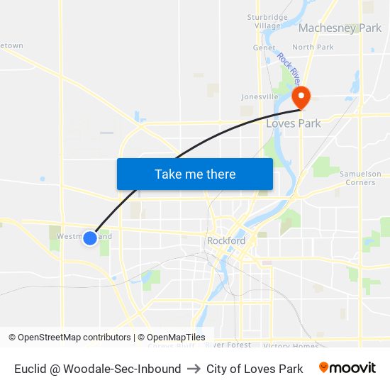 Euclid @ Woodale-Sec-Inbound to City of Loves Park map