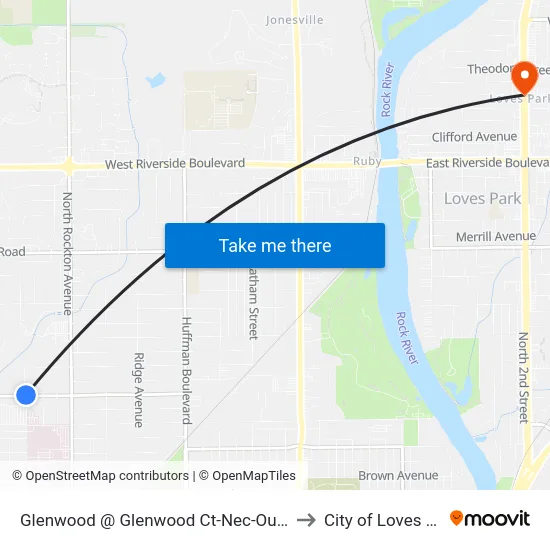 Glenwood @ Glenwood Ct-Nec-Outbound to City of Loves Park map