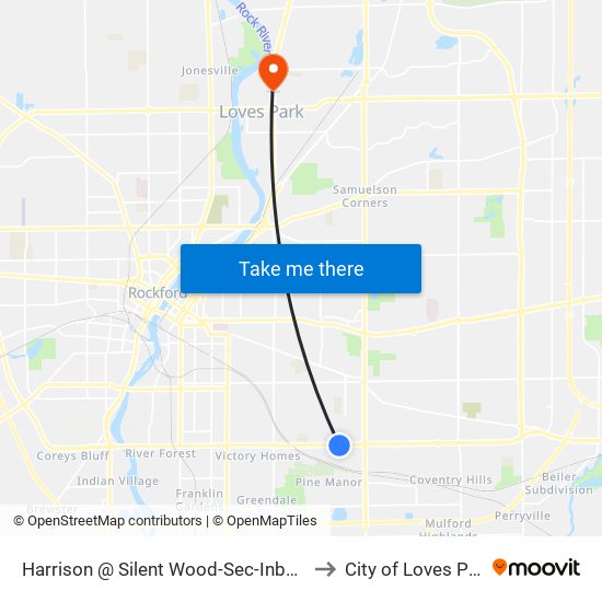 Harrison @ Silent Wood-Sec-Inbound to City of Loves Park map