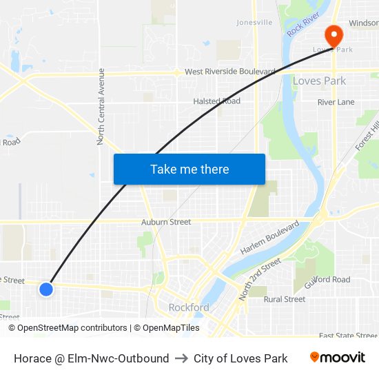 Horace @ Elm-Nwc-Outbound to City of Loves Park map