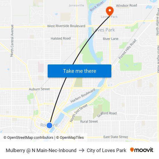 Mulberry @ N Main-Nec-Inbound to City of Loves Park map