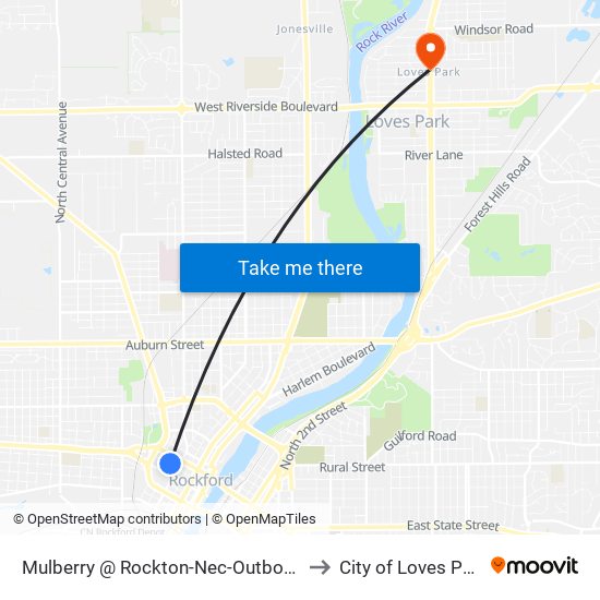 Mulberry @ Rockton-Nec-Outbound to City of Loves Park map