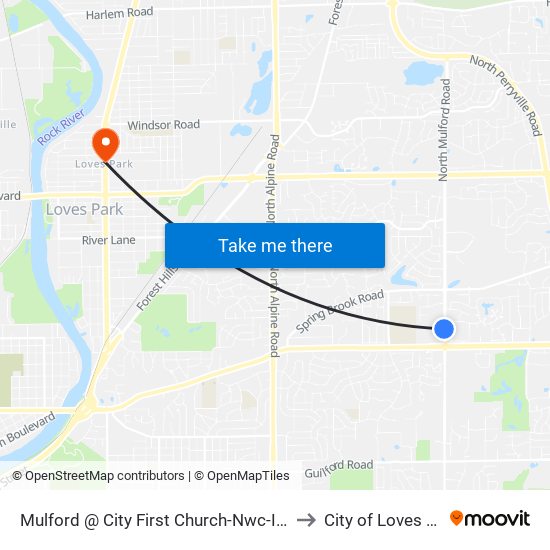 Mulford @ City First Church-Nwc-Inbound to City of Loves Park map