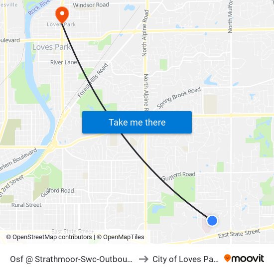 Osf @ Strathmoor-Swc-Outbound to City of Loves Park map