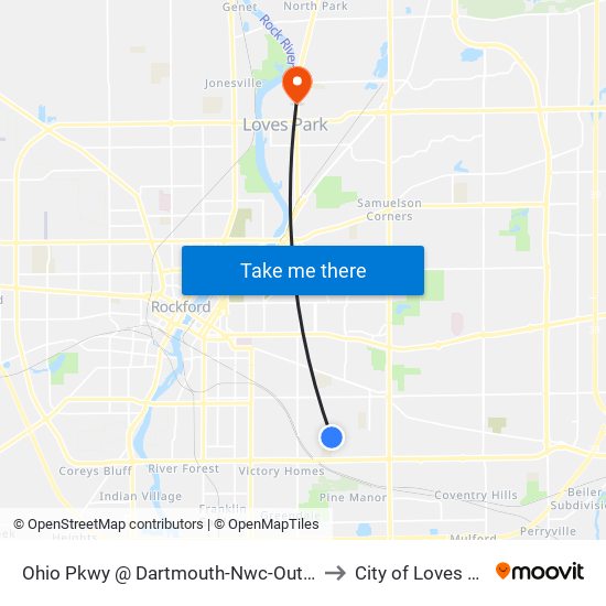 Ohio Pkwy @ Dartmouth-Nwc-Outbound to City of Loves Park map