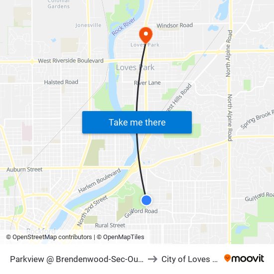 Parkview @ Brendenwood-Sec-Outbound to City of Loves Park map