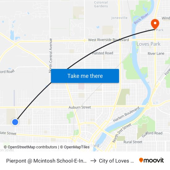 Pierpont @ Mcintosh School-E-Inbound to City of Loves Park map